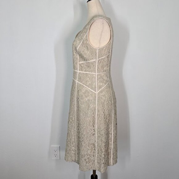 LAFAYETTE 148 NEW YORK  essie sheath lace mini dress sleeveless V-neck Sz 6 - Picture 4 of 9